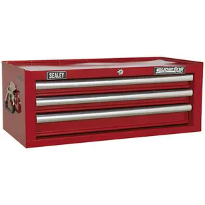 Lockable Red 3 Drawer Tool Chest - 670 x 320 x 255mm Storage Solution