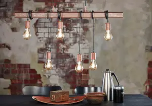 Multi Bulb Ceiling Pendant Light & 2x Matching Wall Lights Industrial Metal Beam