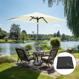 SunDaze 2x3M Rectangular Cream Garden Parasol Outdoor Patio Umbrella, Base Weights & Weather Protective Cover