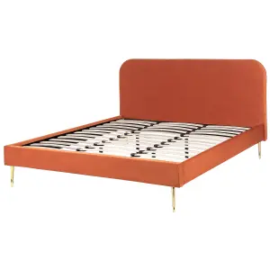 Velvet EU Super King Size Bed Orange FLAYAT