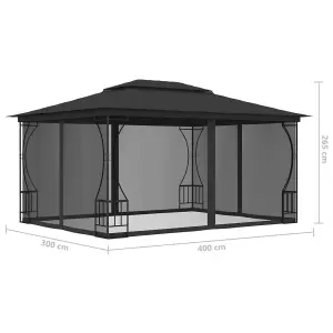 Berkfield Gazebo with Nets 300x400x265 cm Anthracite