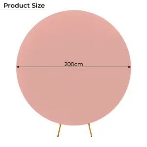 Round Polyester Spandex Arch Stand Backdrop Cover Garden Arbors Cover, Rose Gold - 200cm