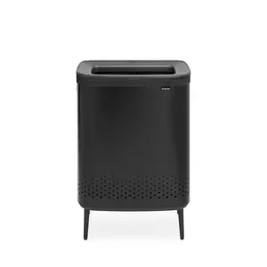 Brabantia Bo Hi 2 x 45 Litre Laundry Bin Matt Black