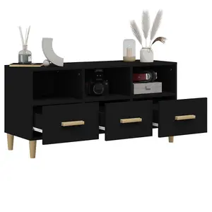 Berkfield TV Cabinet Black 102x36x50 cm Engineered Wood