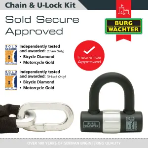 2 x 1M HEAVY DUTY CHAIN, 2 U-LOCKS AND  2 ANCHORS