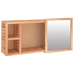 Berkfield Mirror Cabinet 80x17x34 cm Solid Wood Walnut