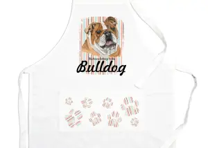 Purely Home Bulldog Apron - Novelty Kitchen Gift for Dog Lovers