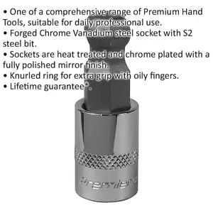 High-Quality 12mm Ball-End Hex Socket Bit with 3/8" Drive for Professionals