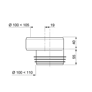 Wirquin Push-fit Offset Pan connector (Dia)110mm