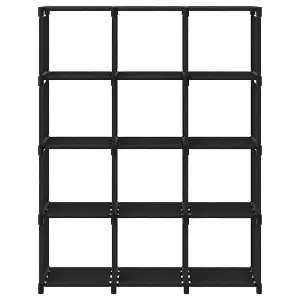 Berkfield 12-Cube Display Shelf Black 103x30x141 cm Fabric