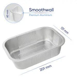 20 Pk Coppice Strong Aluminium Foil Containers for Air Fryer, BBQ & Food Storage 20cm x 13cm x 6cm. Freezer, Microwave & Oven Safe