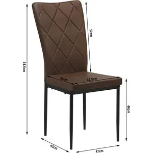 Bronwen Parsons Chair (Set of 4) Dark Brown Faux Leather