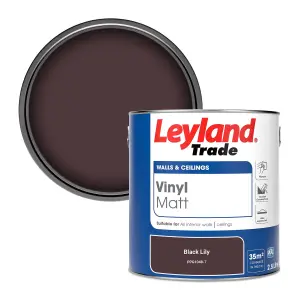 Leyland Trade Vinyl Matt Walls & Ceilings Emulsion Paint Black Lily (PPG1048-7) 2.5L