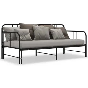 Berkfield Pull-out Sofa Bed Frame Black Metal 90x200 cm