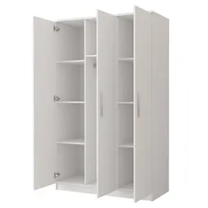 Stylish Omega 19 Hinged Wardrobe W1200mm H1930mm D500mm - White Matt Finish