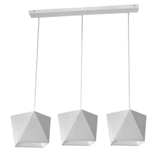 Luminosa Adamant Straight Bar Pendant Ceiling Light White 65cm