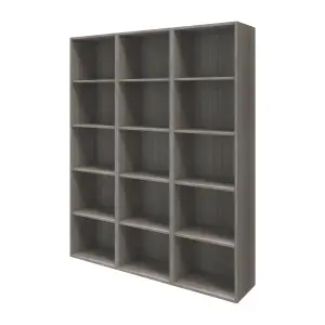 GoodHome Atomia Matt grey oak effect Freestanding 15 shelf Rectangular Bookcase, (H)1875mm (W)1500mm