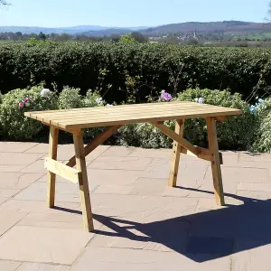 Zest Freya Rectangle Wooden Dining Table Garden Outdoor 150cm