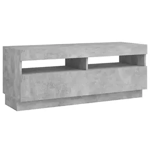 Berkfield TV Cabinet with LED Lights Concrete Grey 100x35x40 cm