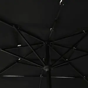 Berkfield 3-Tier Parasol with Aluminium Pole Black 2.5x2.5 m