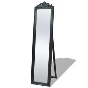 Berkfield Free-Standing Mirror Baroque Style 160x40 cm Black