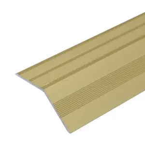 A39 37mm Anodised Aluminium Door Threshold Ramp Profile - Gold, 0.9m