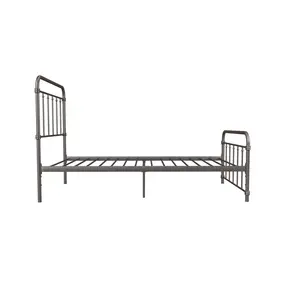 Aanya Bed Frame Classic Steel Grey Performance Velvet / Single (3')