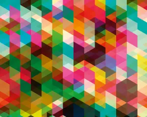 Origin Murals Geometric Multicoloured Triangles Matt Smooth Paste the Wall Mural 300cm wide x 240cm high