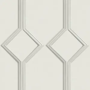 Belgravia Azzura Panel Off White Trellis Geometric Pattern Wallpaper A9503