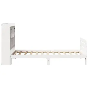 Berkfield Bookcase Bed without Mattress White 100x200 cm Solid Wood Pine