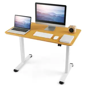 Costway 110 x 60cm Electric Height Adjustable Standing Desk Sit to Stand Computer Workstation Table