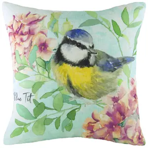 Evans Lichfield Spring Birds Blue Tit Printed Feather Rich Cushion