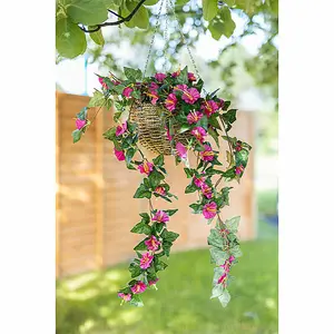 Artificial Purple Flower Hanging Basket Garden