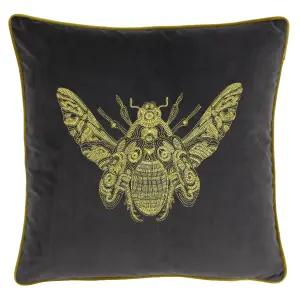 Paoletti Cerana Embroidered Velvet Feather Rich Cushion