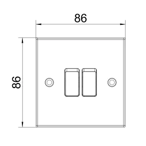 BG 16A 2 way 2 gang Light switch Gloss White