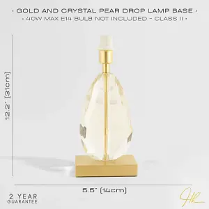 Modern Clear K9 Faceted Crystal Glass Table Lamp Base with Brushed Gold Base