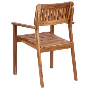 Set of 4 Garden Chairs AGELLO Acacia Wood Light Wood