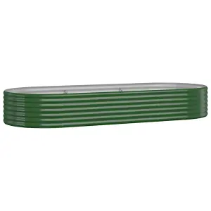 Berkfield Garden Planter Powder-coated Steel 249x100x36 cm Green