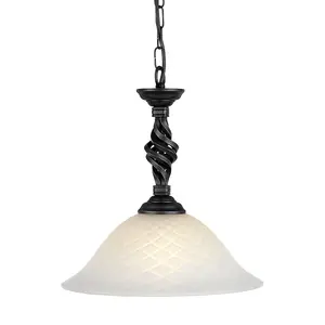 Elstead Pembroke 1 Light Dome Ceiling Pendant Black, E27