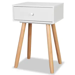 Morwenna 1 Drawer Bedside Table (Set of 2) White