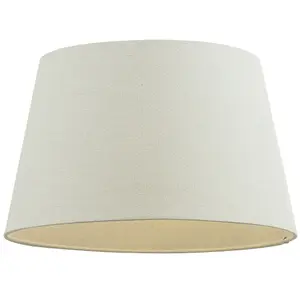 10" Inch Round Tapered Drum Lamp Shade Ivory Linen Fabric Cover Simple Elegant