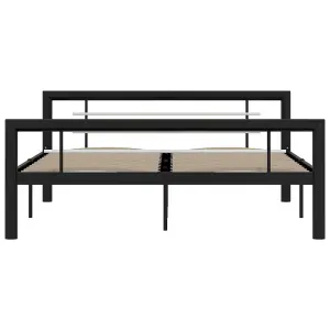 Berkfield Bed Frame Black and White Metal 140x200 cm