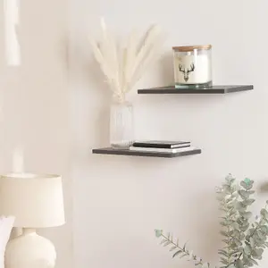 2 x Pack of Floating Wood Shelf