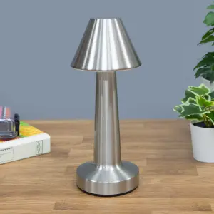 Global Gizmos Rechargeable LED Table Lamp - Silver