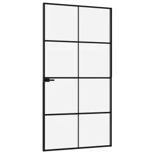 Berkfield Interior Door Black 102x201.5 cm Tempered Glass&Aluminium