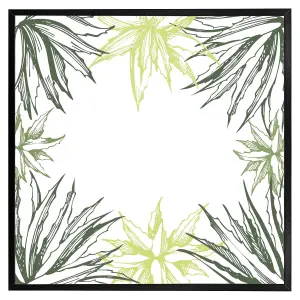 Green leaf border (Picutre Frame) / 24x24" / Grey