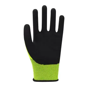 Site Nitrile & polyester Yellow & black Grip glove, Large