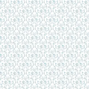 Galerie Small Prints Blue Ogee Floral Wallpaper Roll