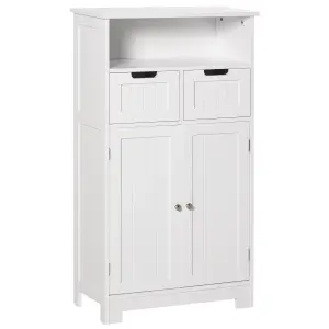 kleankin Bathroom Storage Cabinet with Adjustable Shelf and Removable Drawers