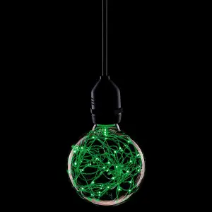 Prolite LED G95 Globe 1.7W B22 Star Effect Funky Filaments Green Clear Polycarbonate